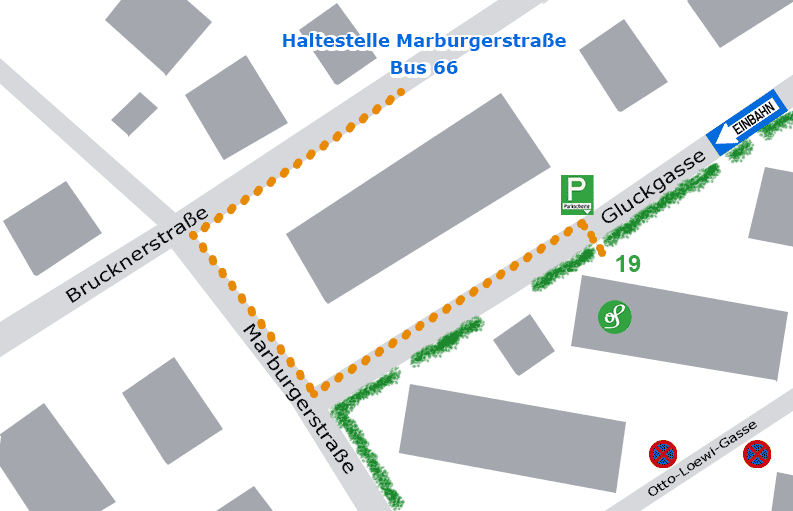 skizze-bus-66-zu-gluckgasse-19_v2 Skizze für Fußweg von Haltestelle Marburgerstraße von Bus 66 zu Gluckgasse 19